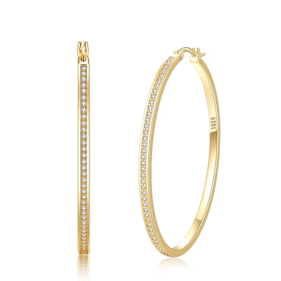 Wide Flat Hoop Earrings