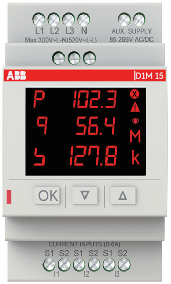 ABB D1M 紧凑型导轨电能表 | Class 1精度 | 40次谐波 | Modbus双协议通信