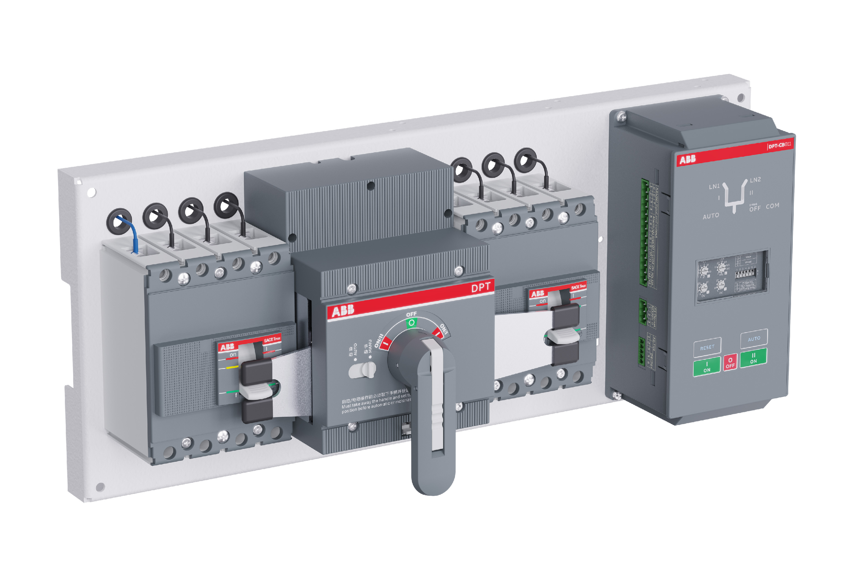 ABB DPT_CB CB级自动转换开关 | 0.5-250A | 集成过载短路保护 | CB011黑匣子 | 紧凑设计