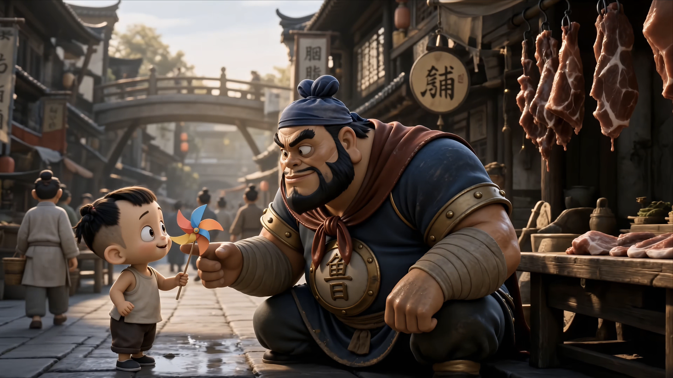 国风 3D 动画新演绎｜山东小骏马文化传媒打造《水浒传》鲁提辖拳打镇关西 AI 短剧 - 图片1