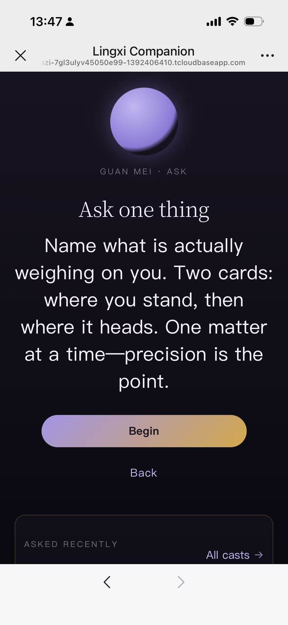 Ask One Thing