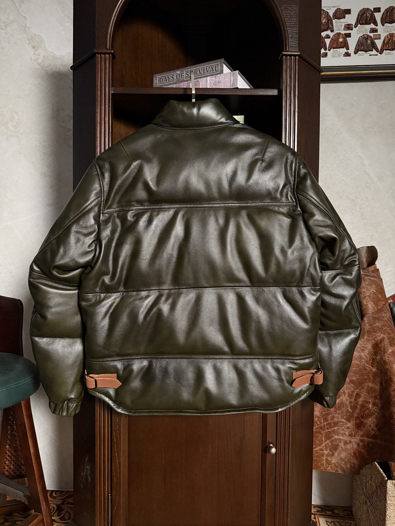 Green Quilted Jacket - back view