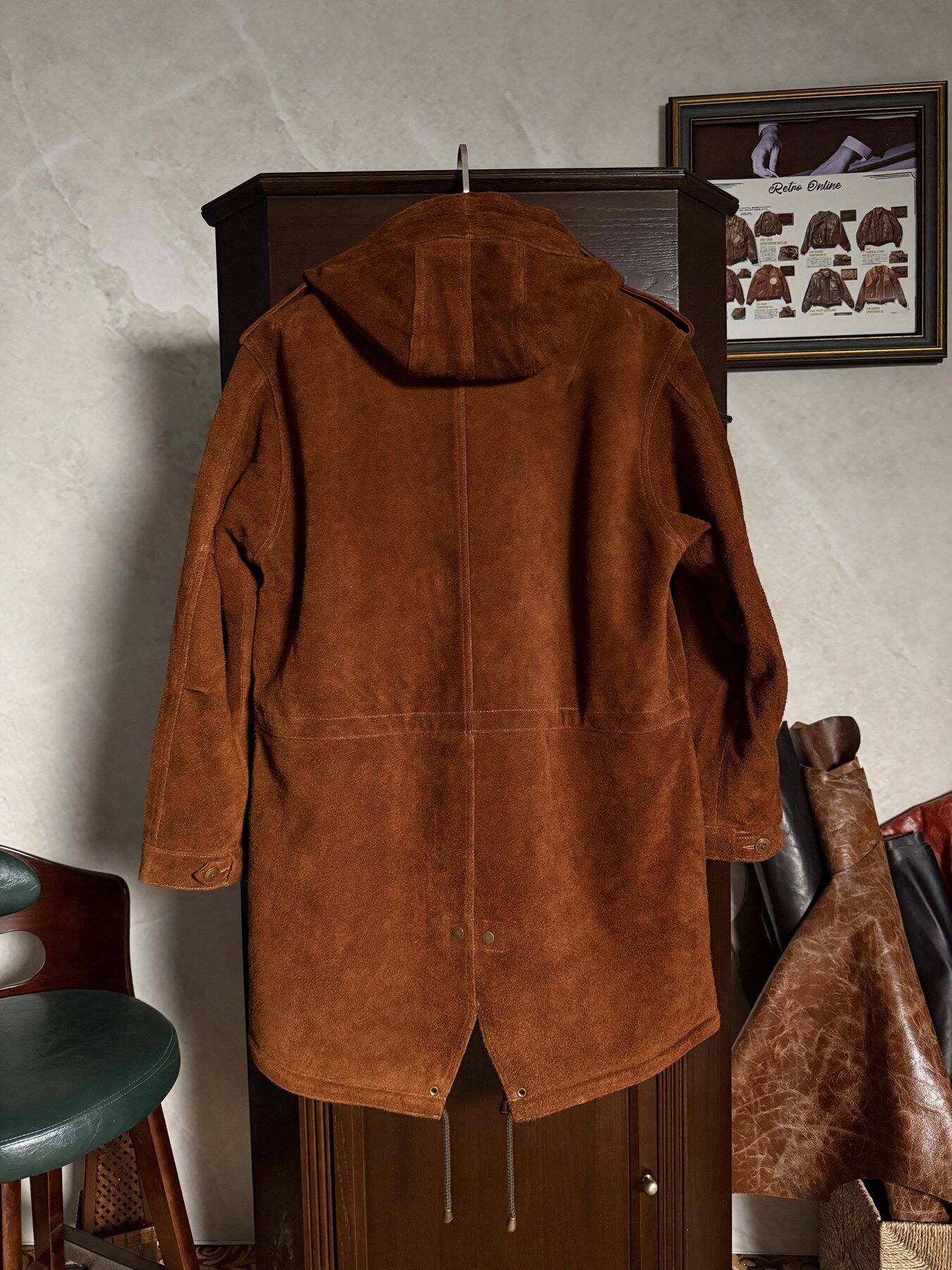 Brown M51 Hooded Coat - back view