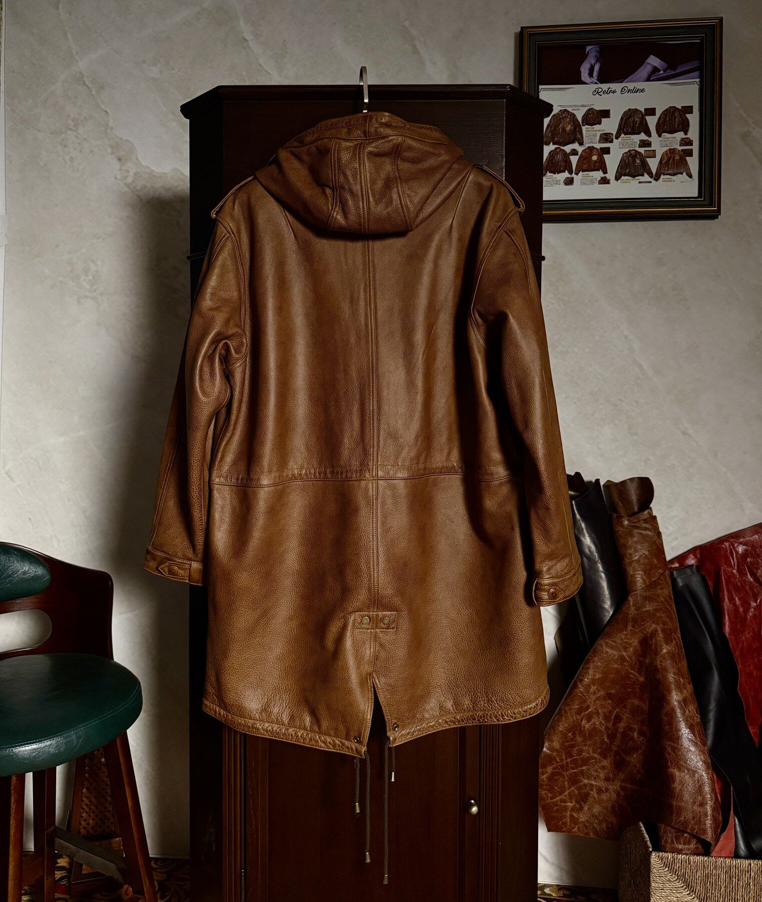 Tan M51 Hooded Coat - back view