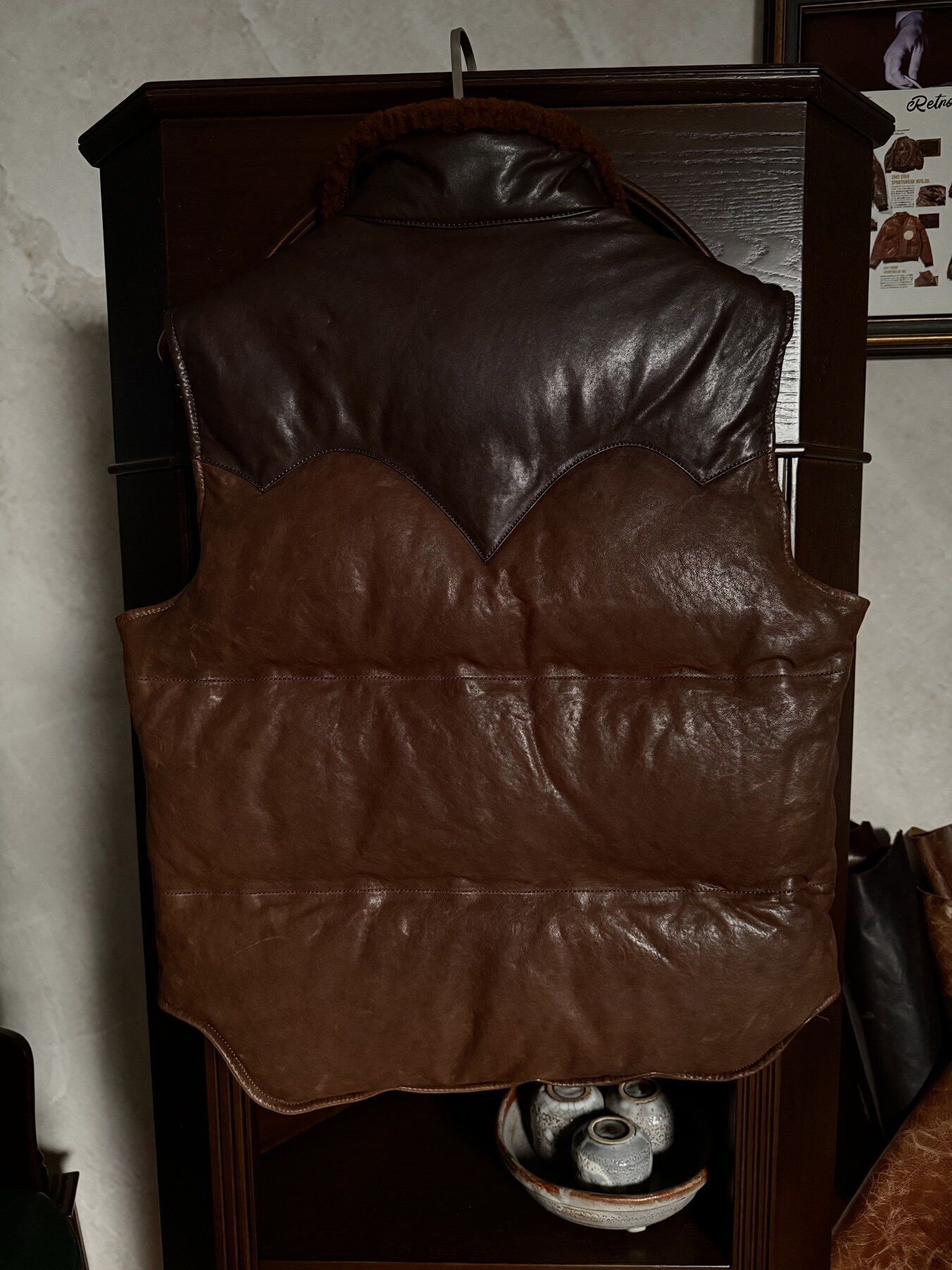 Brown Quilted Vest - back view