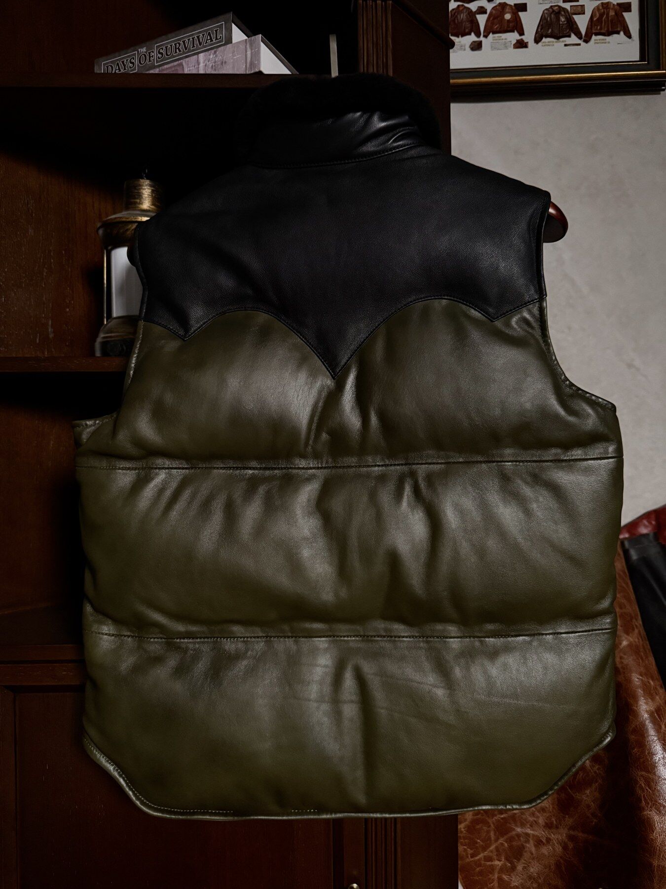 Green Quilted Vest - back view