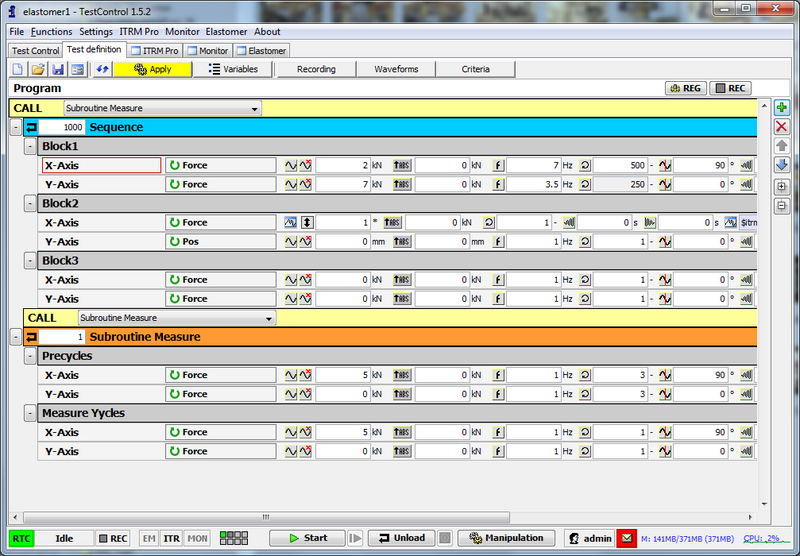 TestControl Software Interface 1