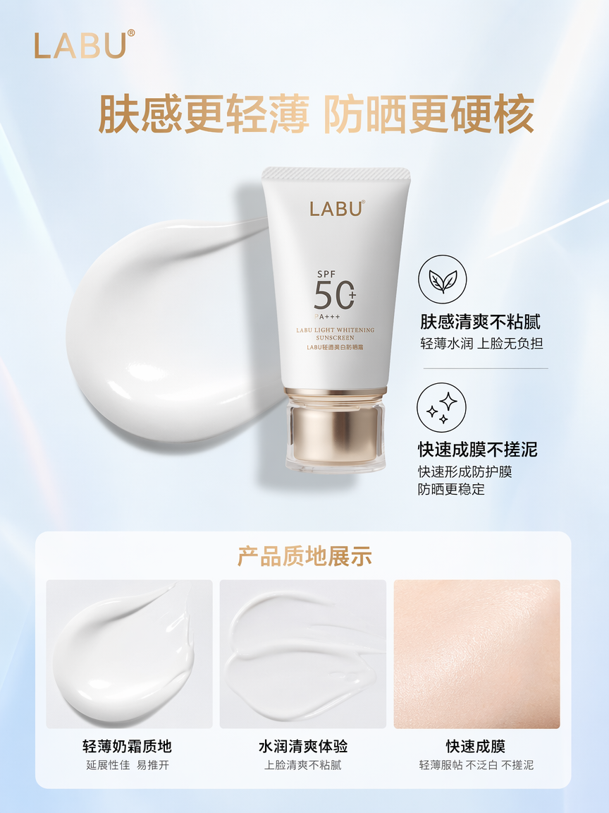 LABU 清透美白防晒霜 - 图片3