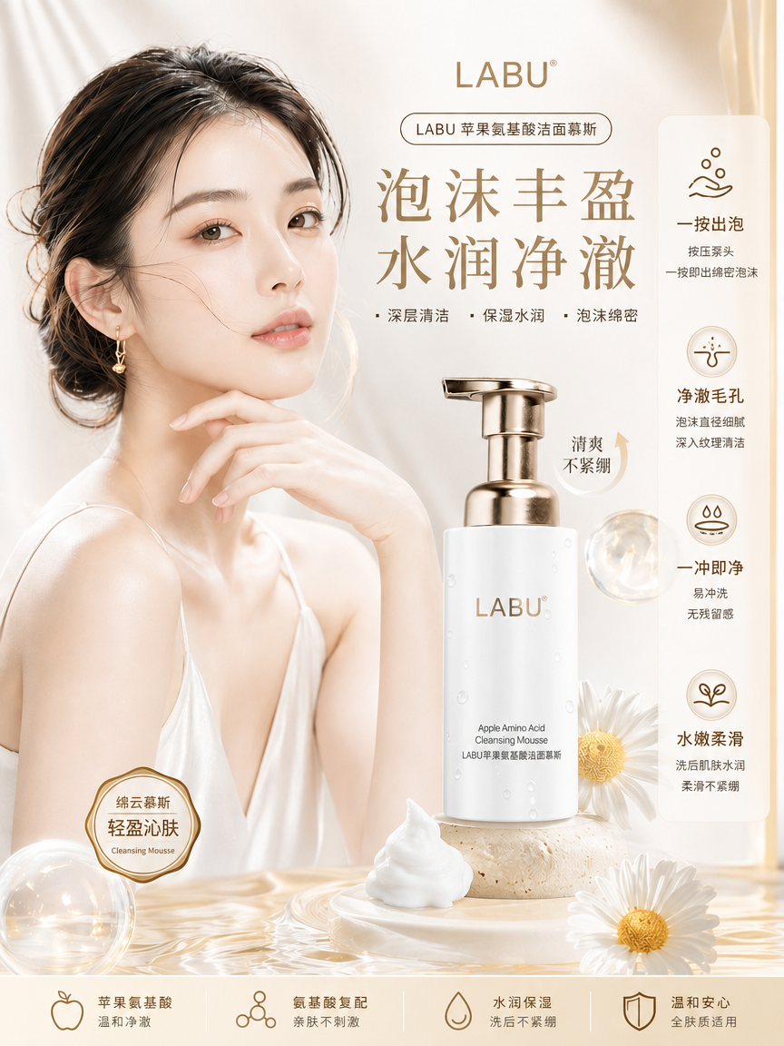 LABU苹果氨基酸洁面慕斯