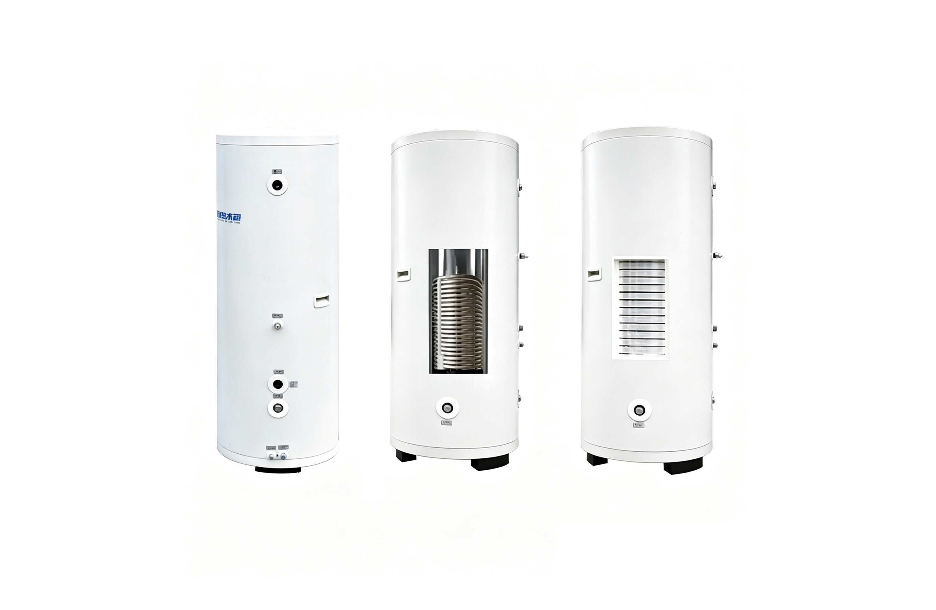 Air heat exchange coil water tank