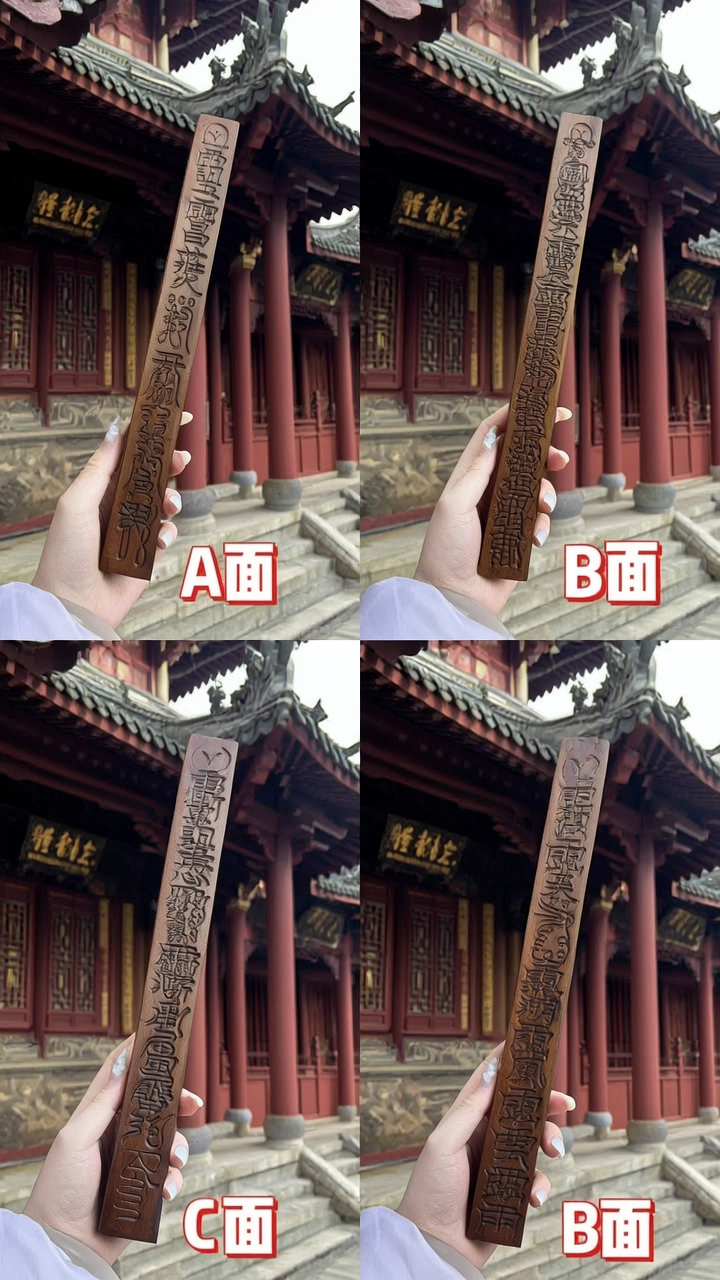 Tianpeng Ruler: Thunder-struck jujube wood, talismans engraved on all four sides to suppress evil and connect with the metaphysical.