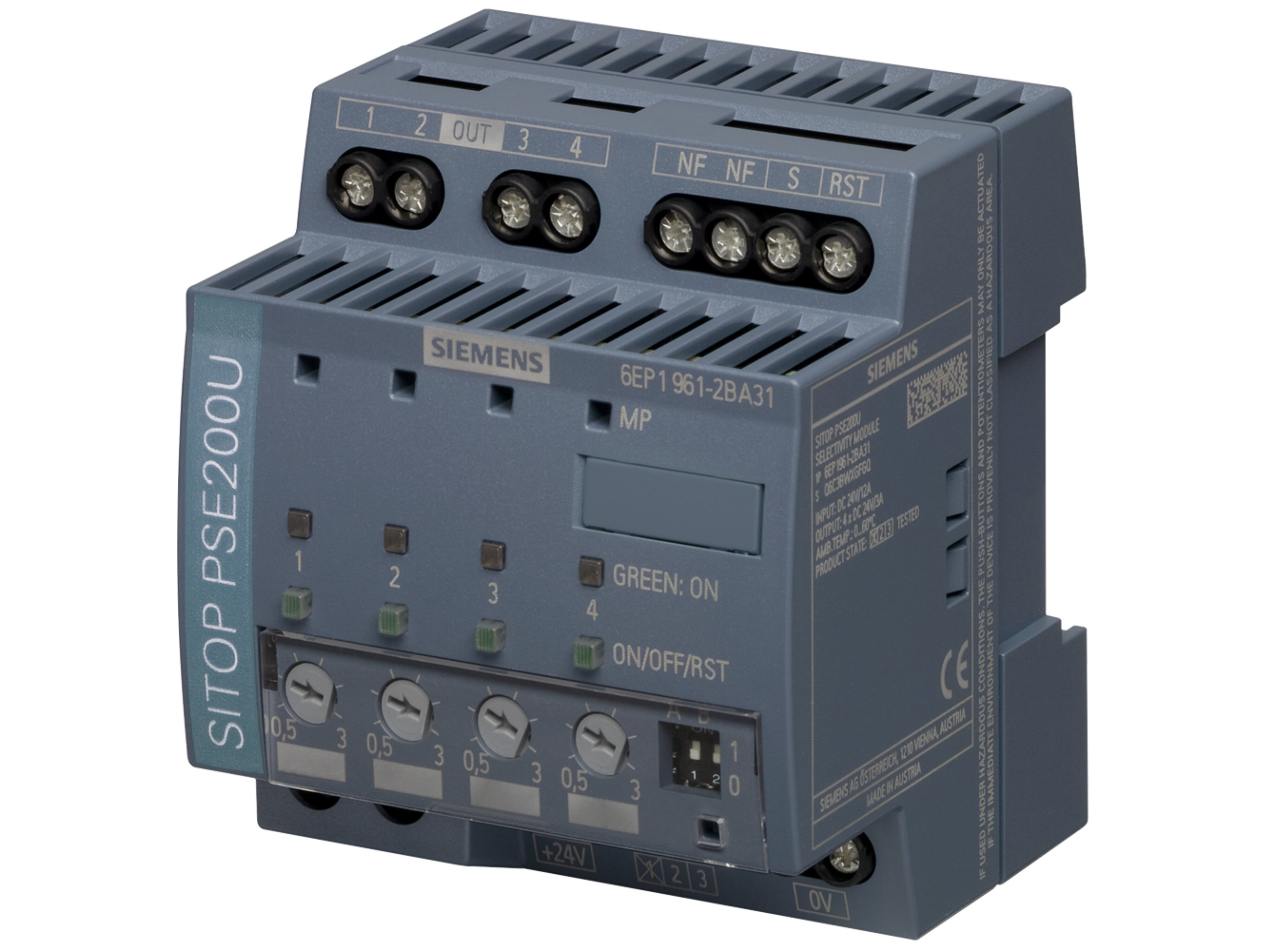 SITOP PSE200U 4 通道选择性保护模块 4×3A（单路独立状态信号）
