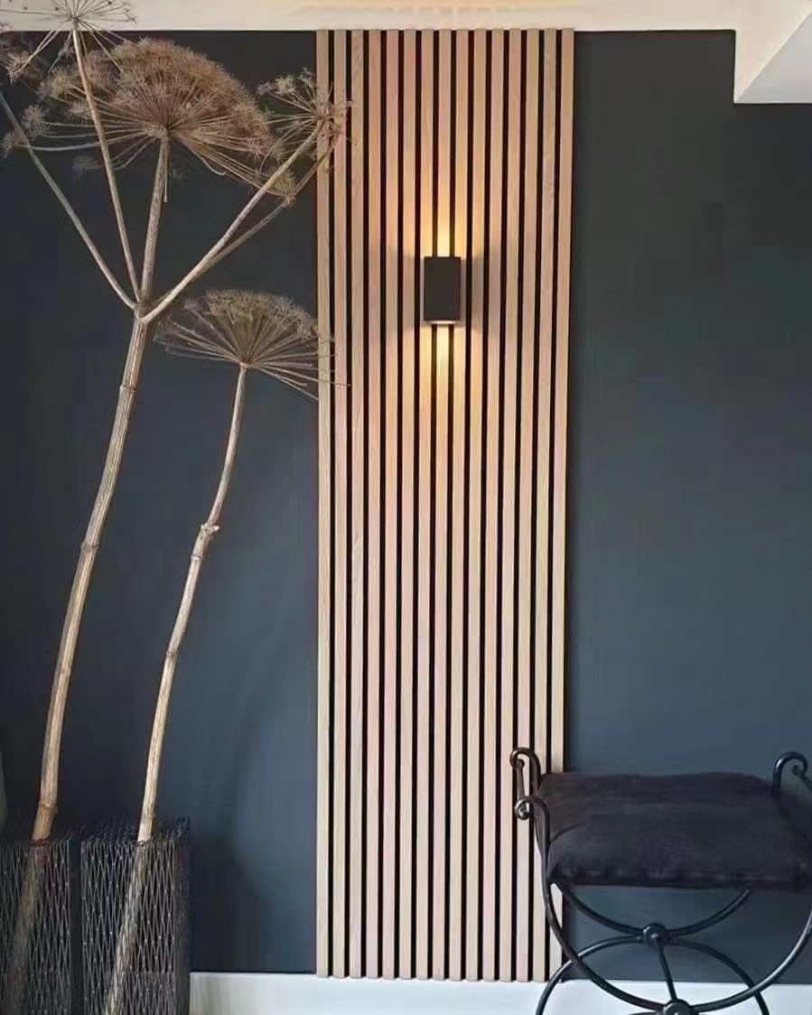NEW HUGRIN Acoustic Wall Panel - Fluted cherry wood