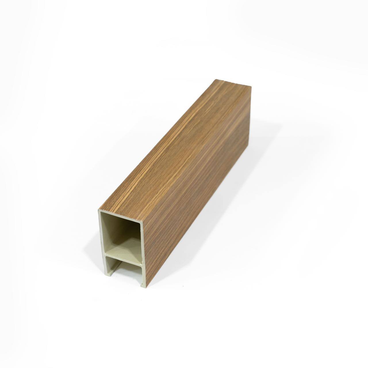 Hugrin WPC square tubes in size 50x90mm for indoor ceilings natural oak wood color films coated