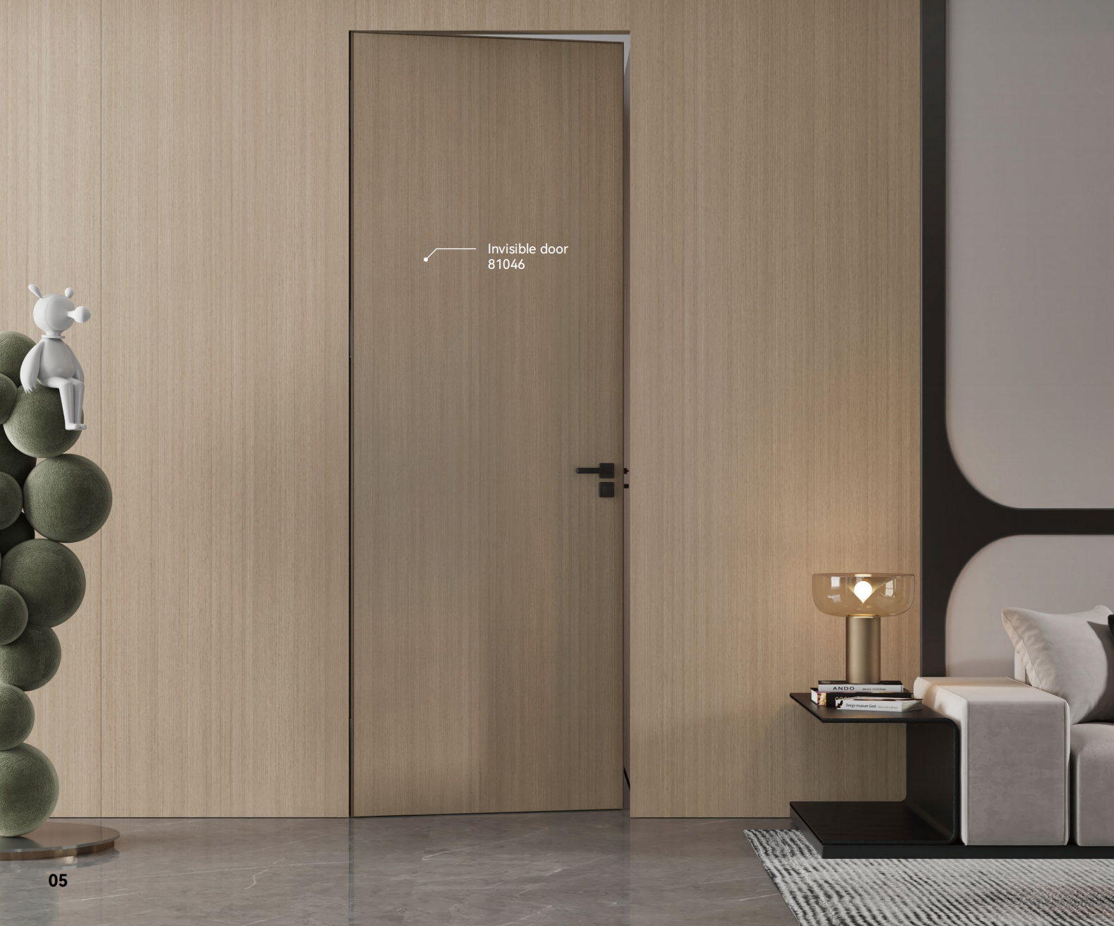 Invisible WPC interior door