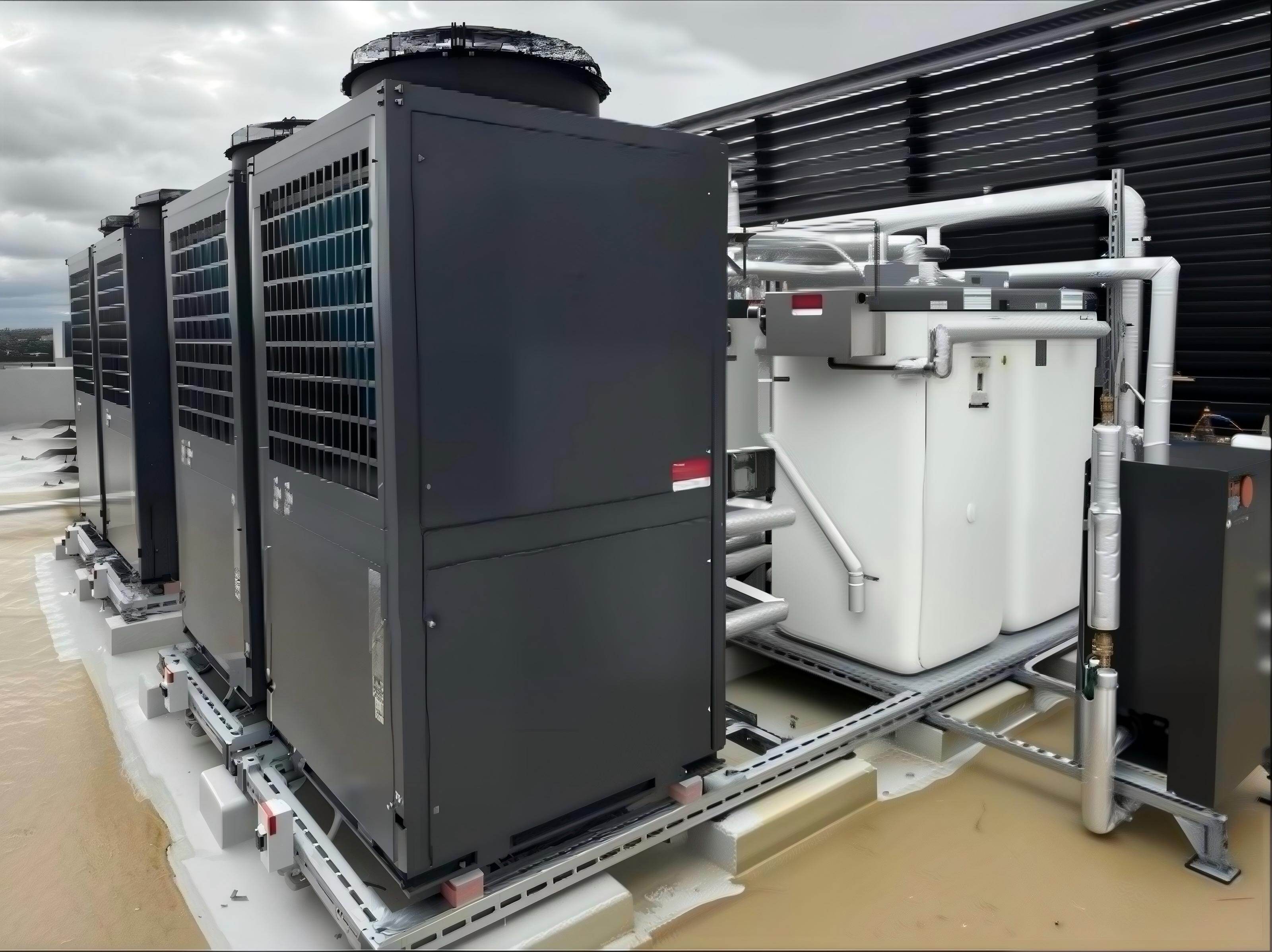 180kw Customized Modular Commercial High temp Air source heat pump ( Top-blowing)