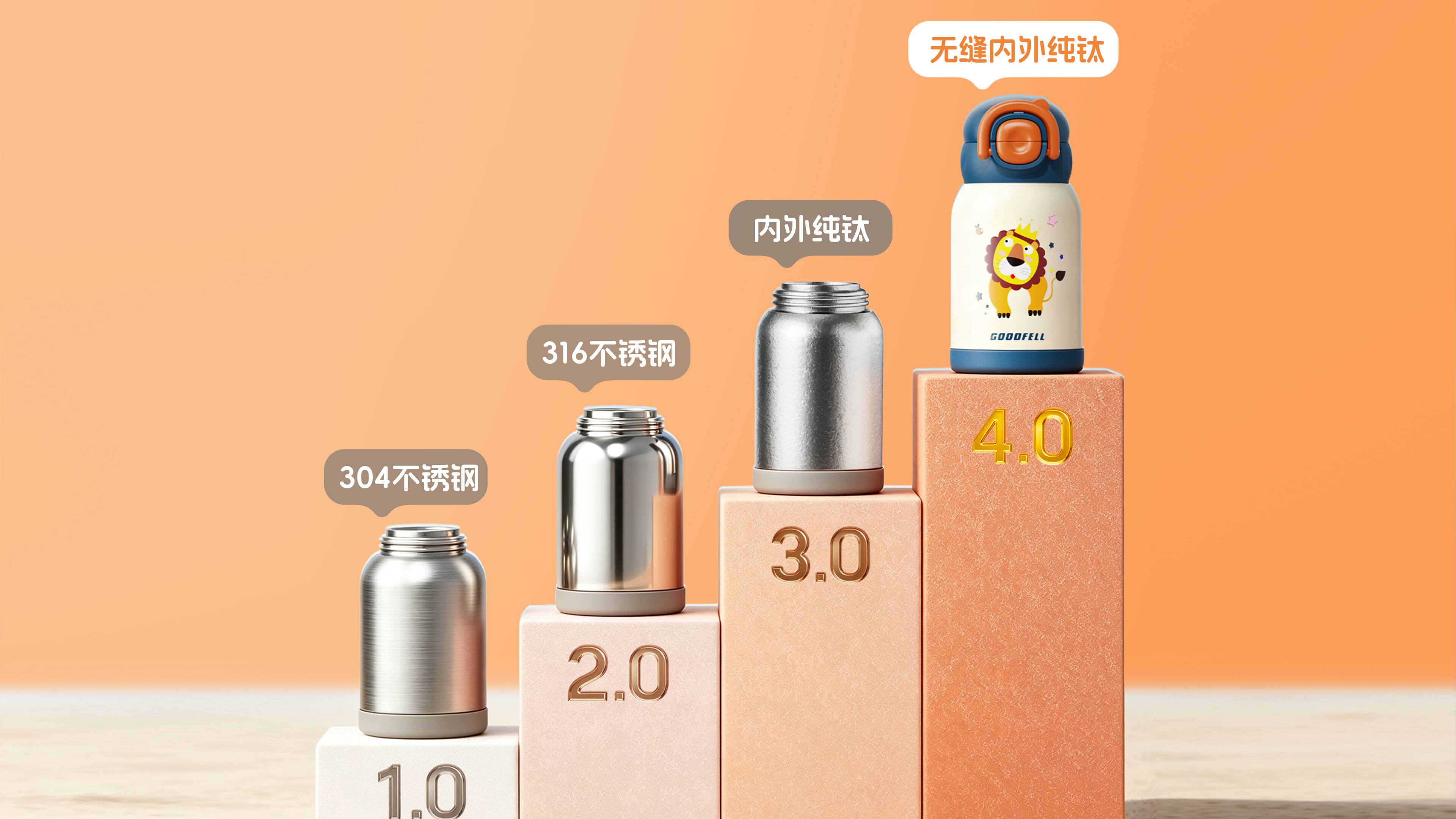 工作台上摆放保温杯内胆样件与量具