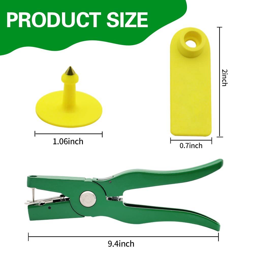 100Pcs Sheep Goat Ear Tags 001-100 Numbered Plastic with Applicator Pliers
Livestock Ear Tags for Goats Sheep Pigs, Animal Tracking Identification, Laser Printed for Easy Farm Management (Yellow) 3