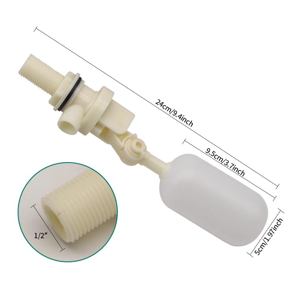 Float Valve 2Pcs Water Float Ball Automatic Water Level Control for Fish Aquarium Cattle Horse Pig Water Bowl Trough Tank 6