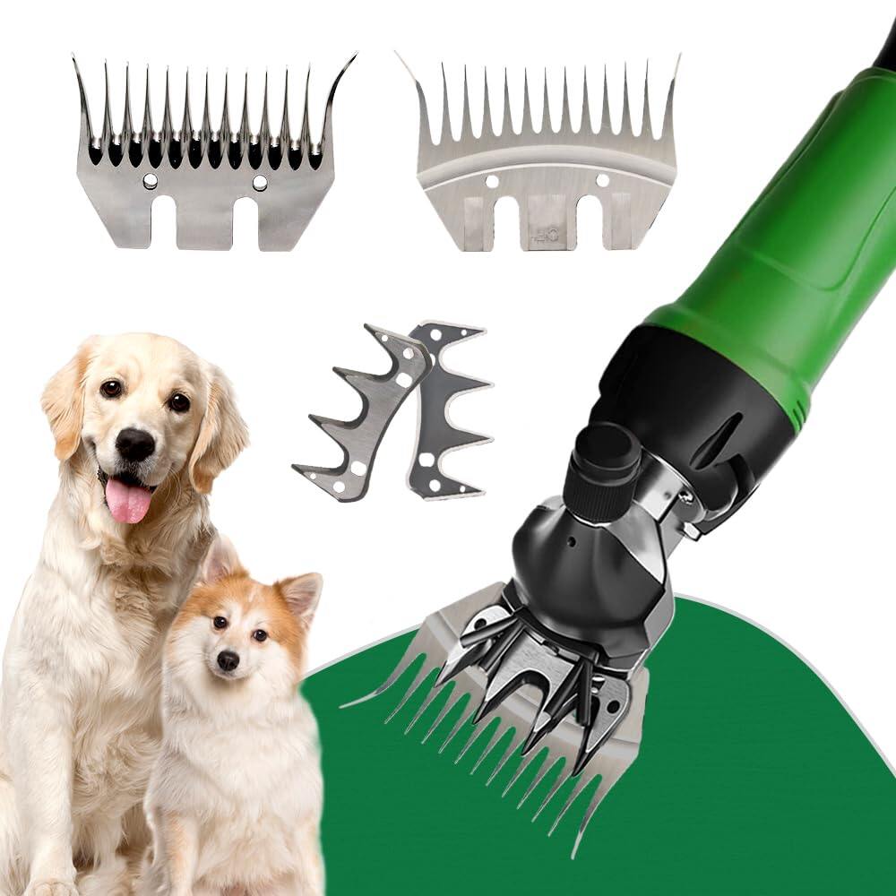 Sheep Shears Blades Curved Wool Shearing Comb and Cutter Blade Set for Alpaca Goats Wool Cutter Grooming Trimmer(13T Scimitar+Front Blade) 5