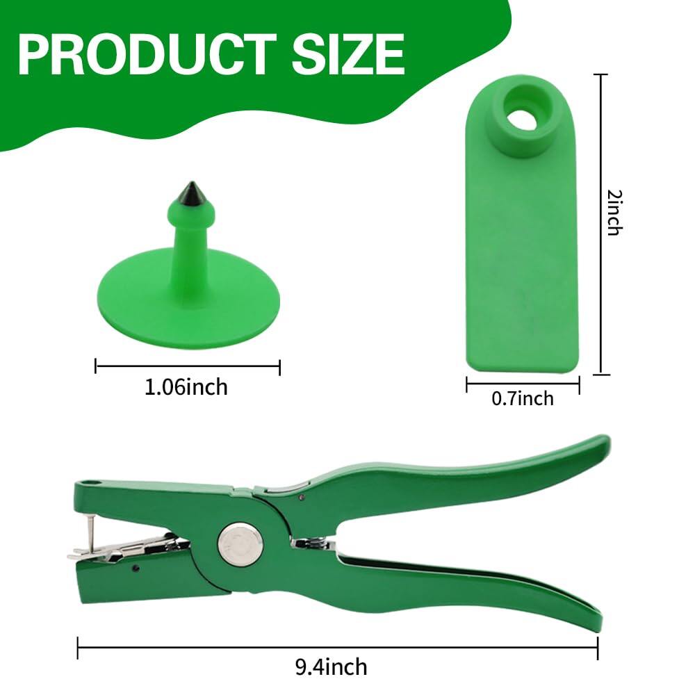 100Pcs Sheep Goat Ear Tags 001-100 Numbered Plastic with Applicator Pliers
Livestock Ear Tags for Goats Sheep Pigs, Animal Tracking Identification, Laser Printed for Easy Farm Management (Green) 3