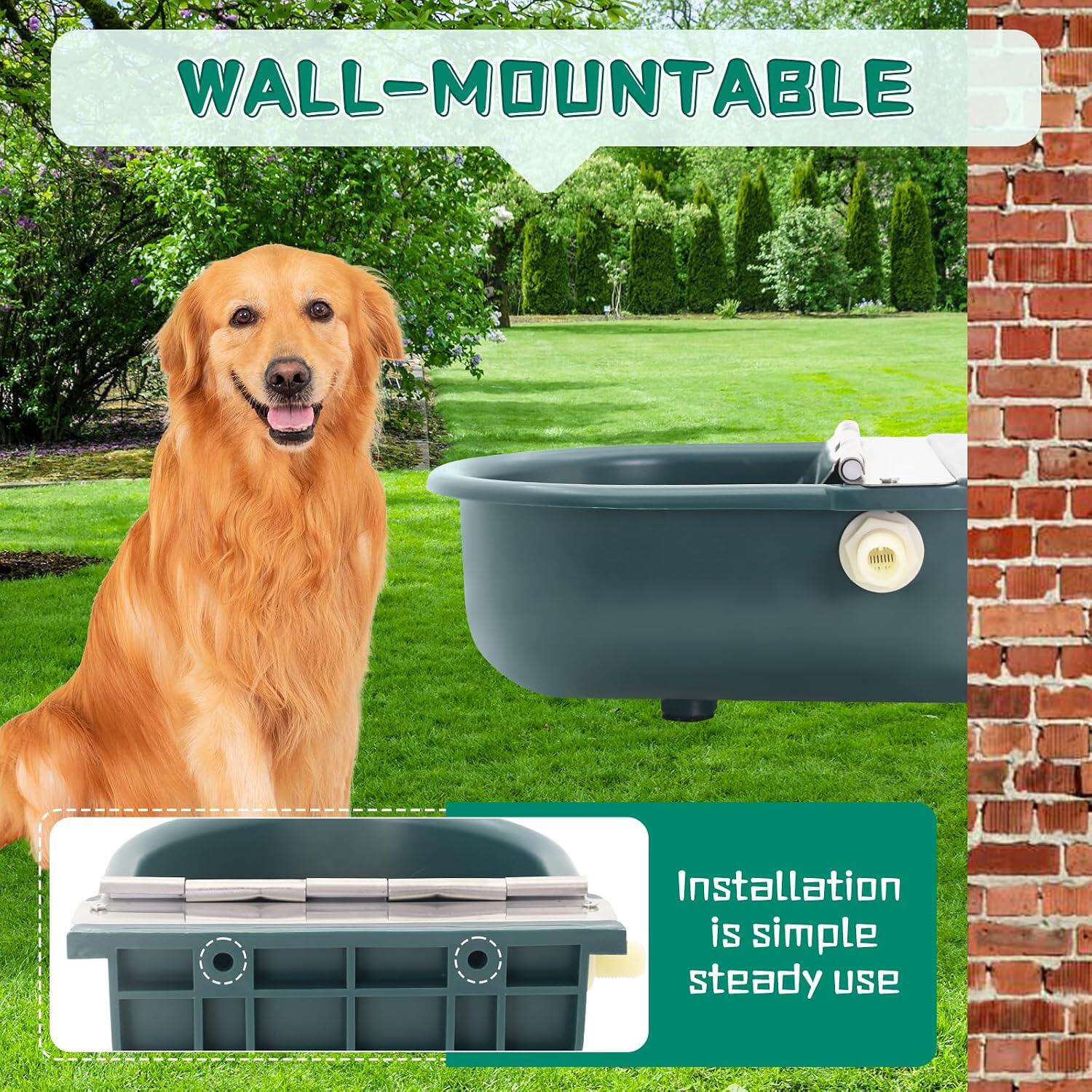 Automatic 1.2 Gallon Water Trough Cow Cattle Horse Water Bowls with Float Valve Livestock Tool Bowl for Cat Goat Sheep Dog Animal Drinking Equipment 2