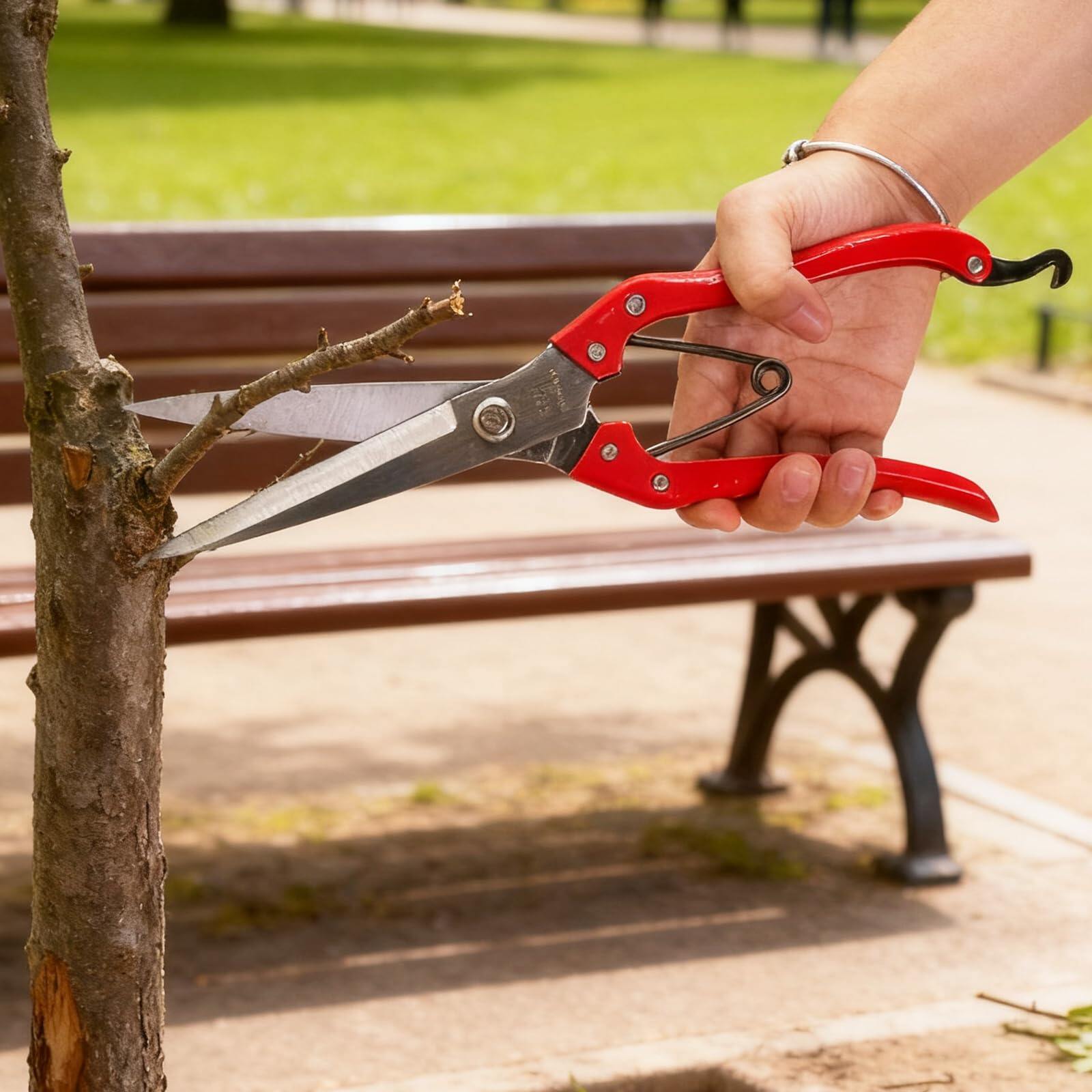 Manual Wool Shearing Shear Stainless Steel Trimming Scissor Long blades Multifunctional garden shears Craft Scissors with spring Red 2
