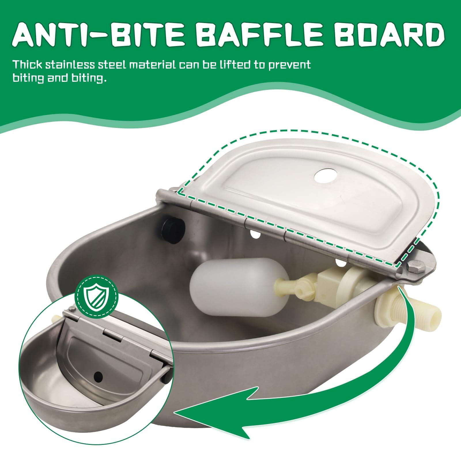 Automatic Dog Water Feeder 3L Stainless Steel Bowl for Chicken Cattle Sheep With Float Valve auto fill water Wall Mounted Livestock Waterer rust proof Keep Water Fresh Easy to Clean & install for Goat 6
