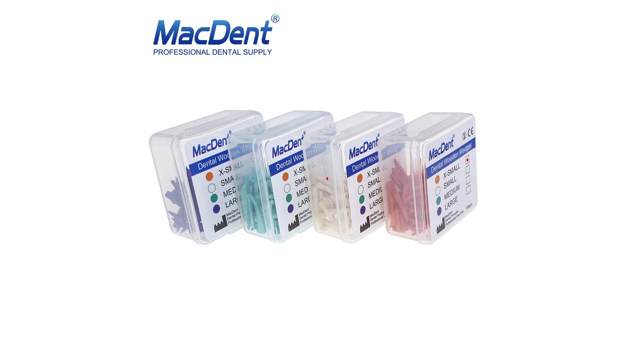MacDent Dental Interdental Composite Contoured Wood Wooden Wedges Matrices 100Pcs/Box