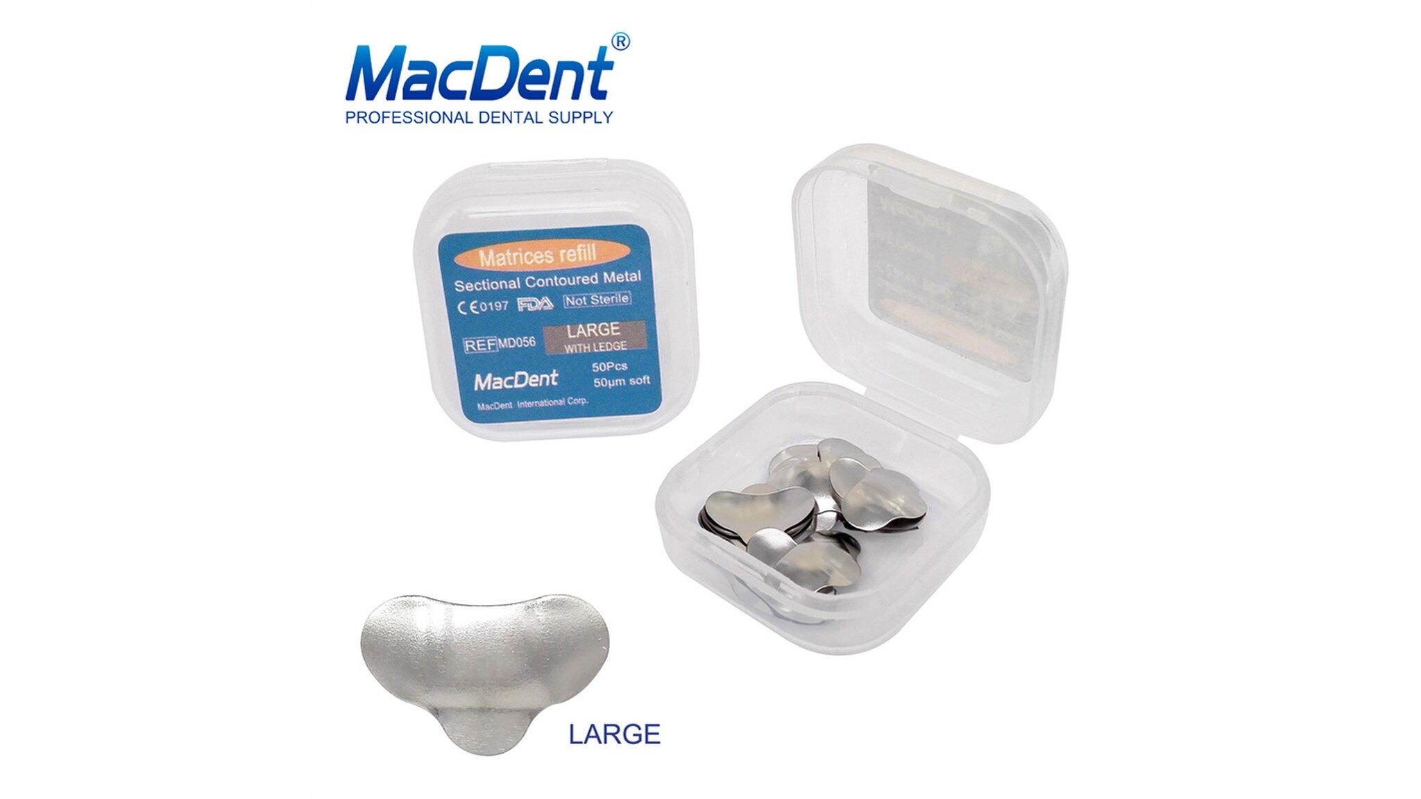 MacDent Dental Refill Sectional Contoured Metal Matrices With Ledge / Without Ledge