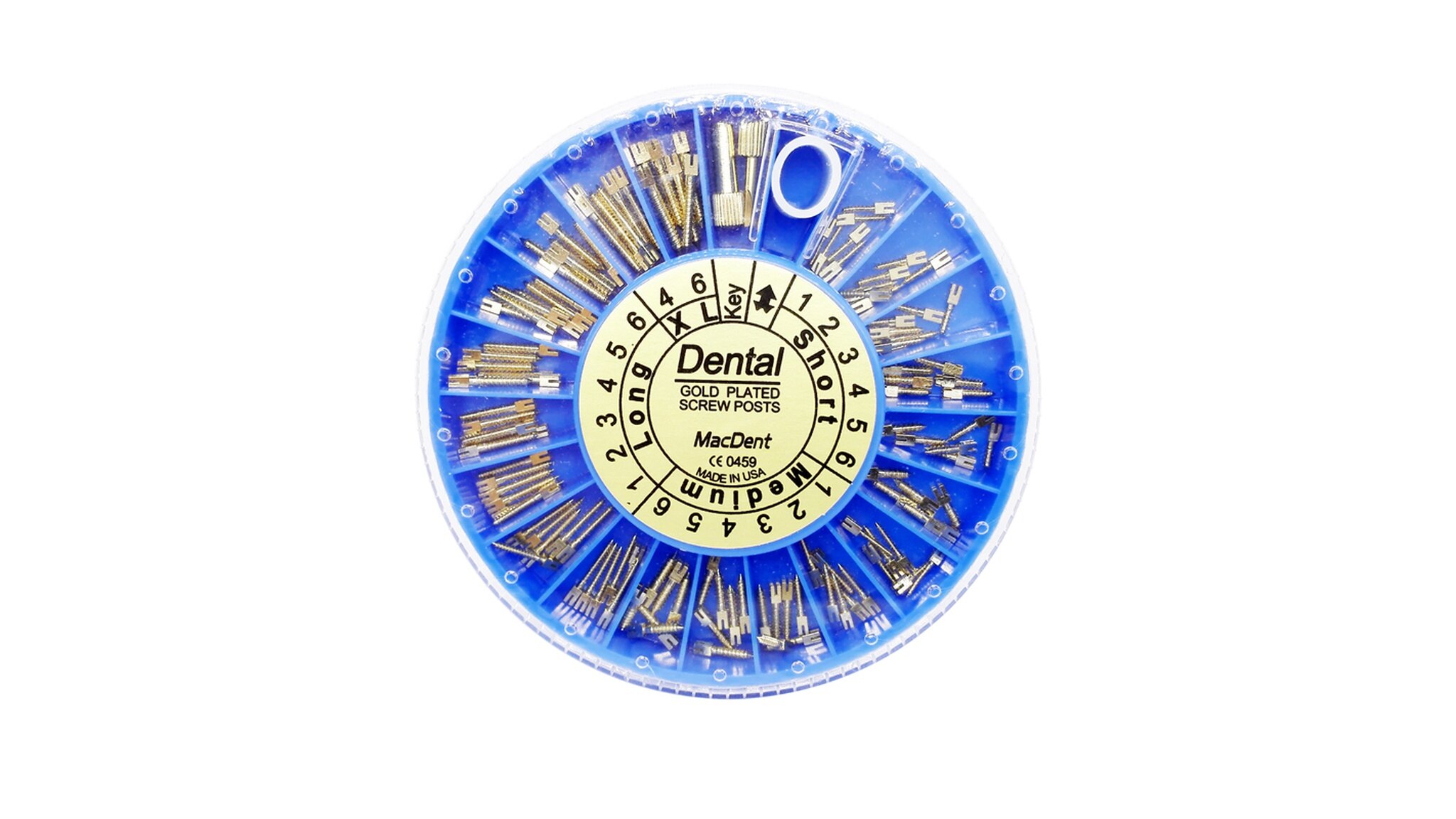 MacDent Dental Gold-Plated Root Canal Pins Conical Screw Posts