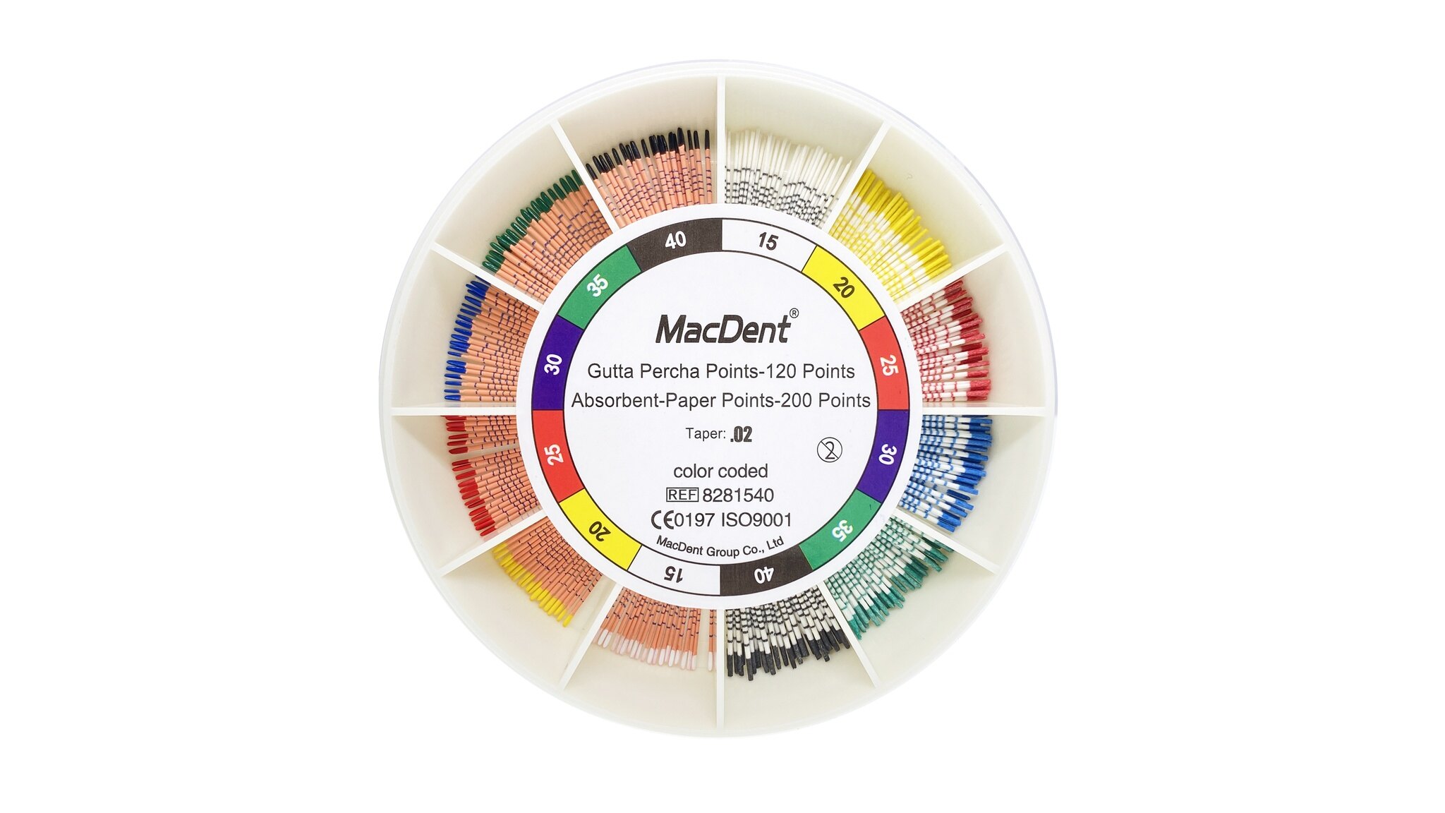 MacDent Dental Endo Gutta Percha & Absorbent Paper Points .02 #15-40
