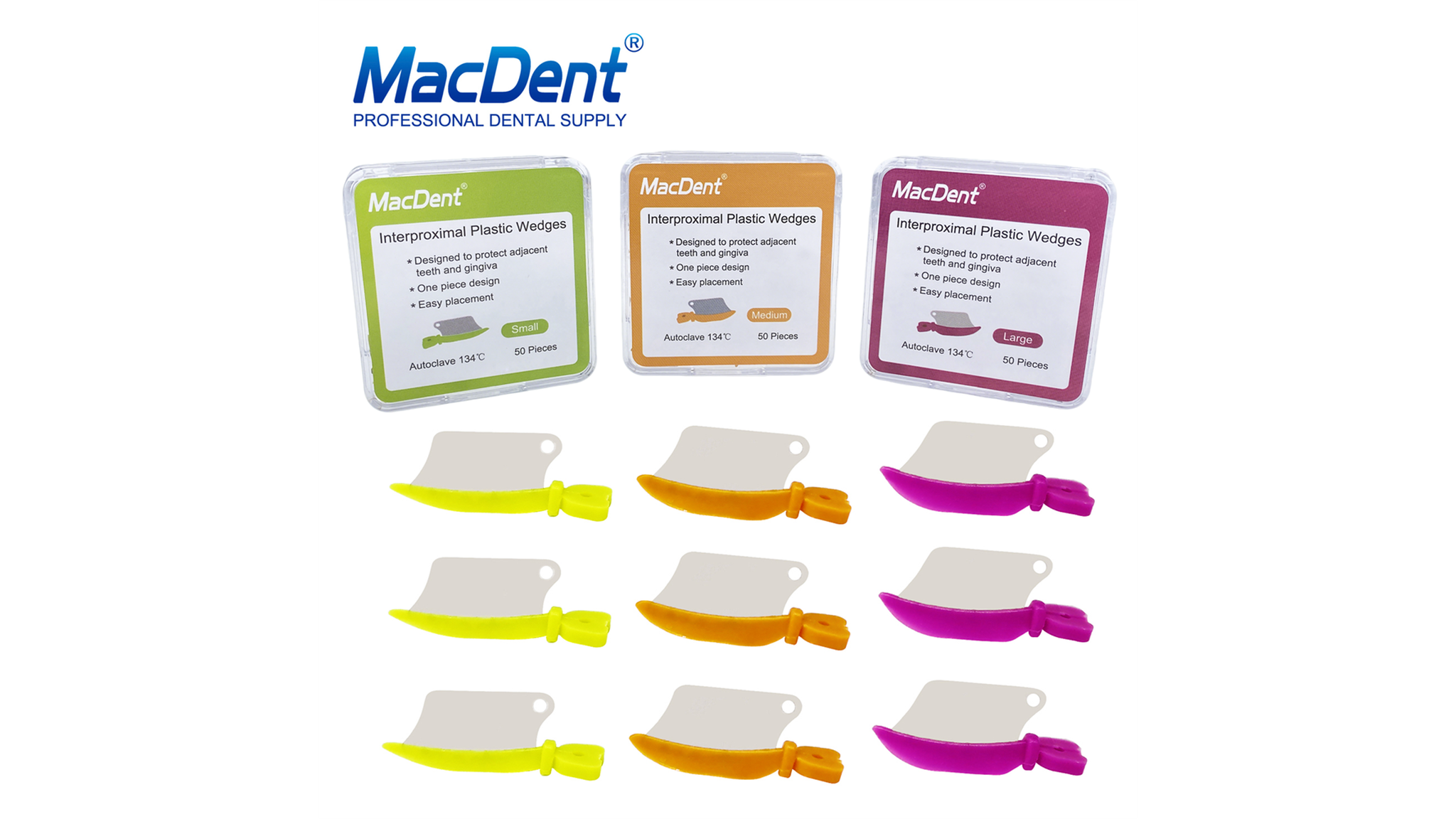 MacDent Dental Fender Interproximal Guard Metal Wedges Matrix