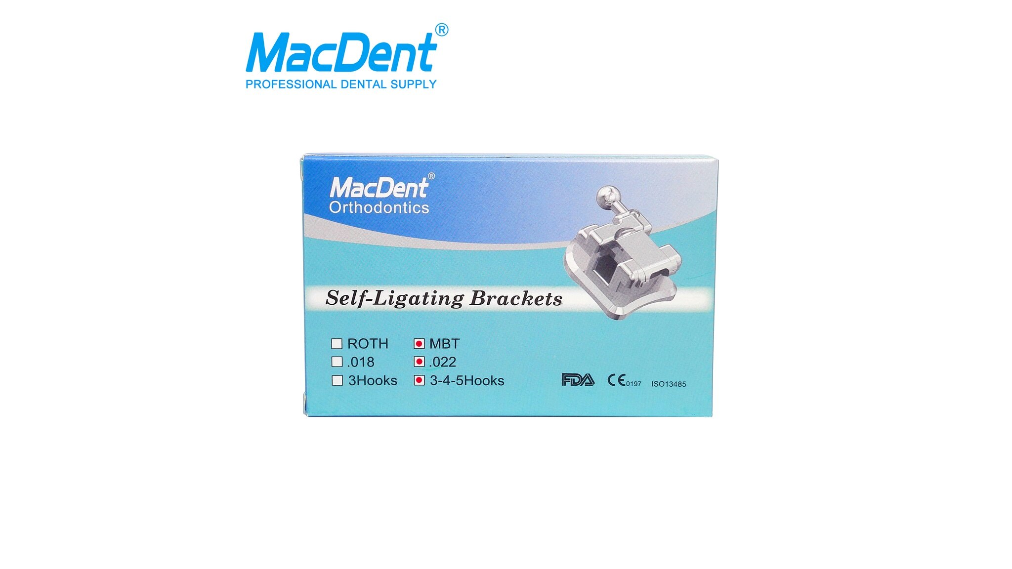 MacDent Dental Orthodontic Self-Ligating Metal Bracket