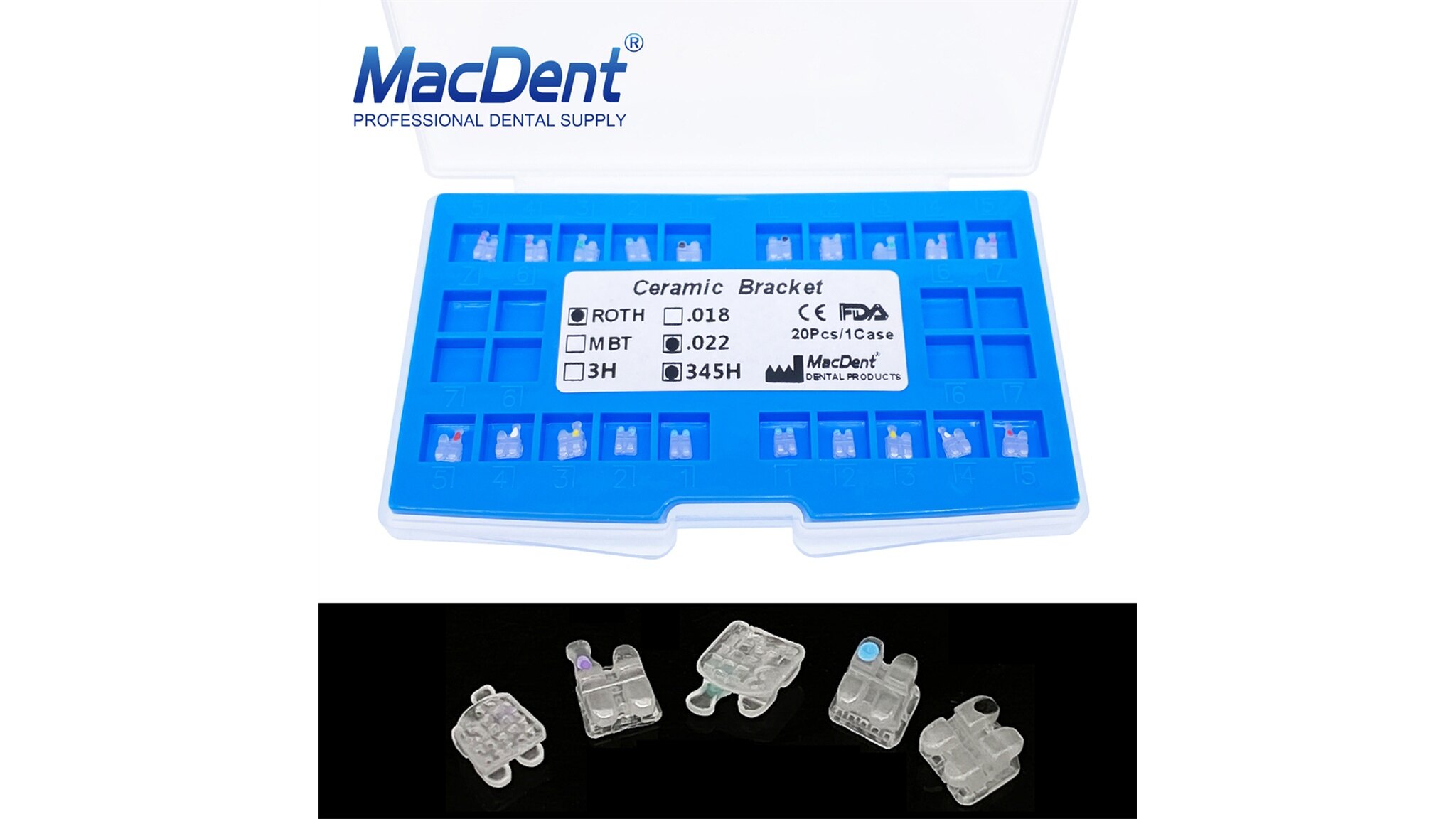 MacDent Dental Ortho Clear Ceramic Mesh Brackets