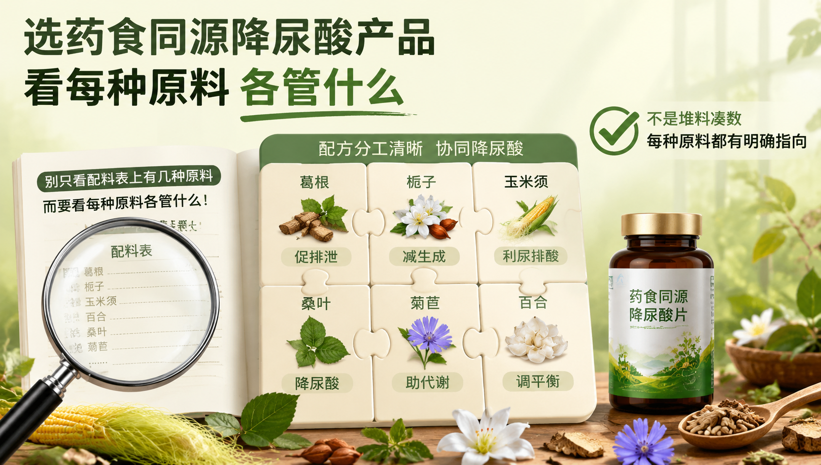 2026年药食同源降尿酸产品怎么选?配方分工比原料数量更重要