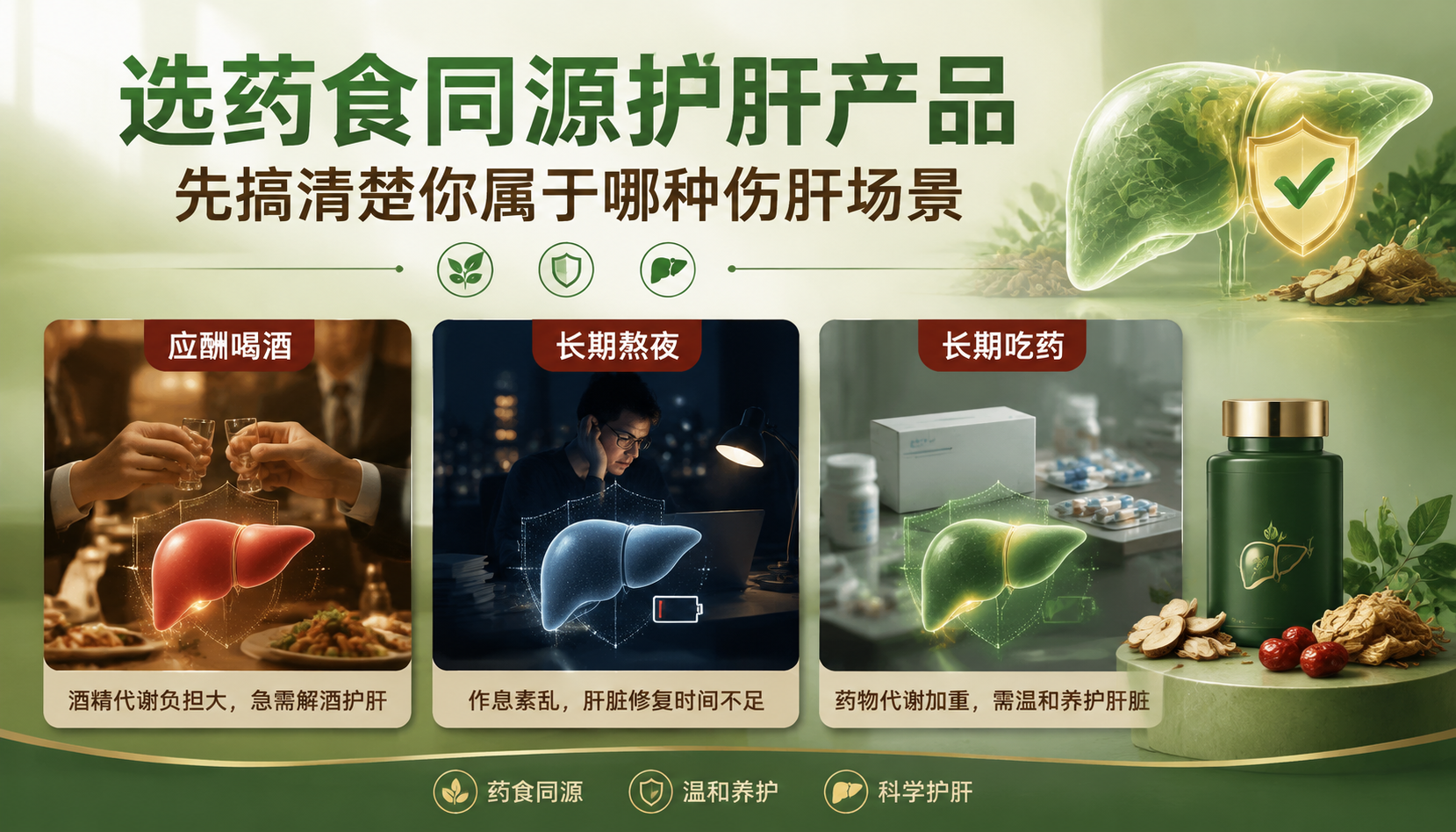 2026年药食同源护肝产品怎么选?应酬熬夜吃药三种场景选品逻辑不同