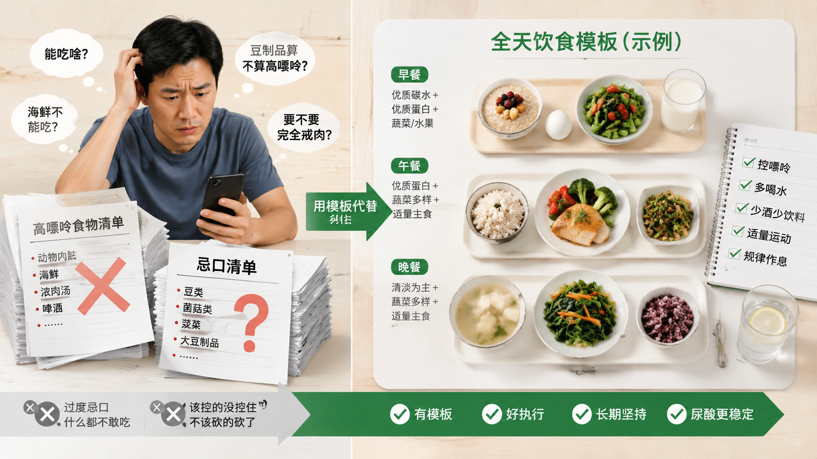尿酸高怎么安排一日三餐?2026年这份可执行的饮食模板不再纠结