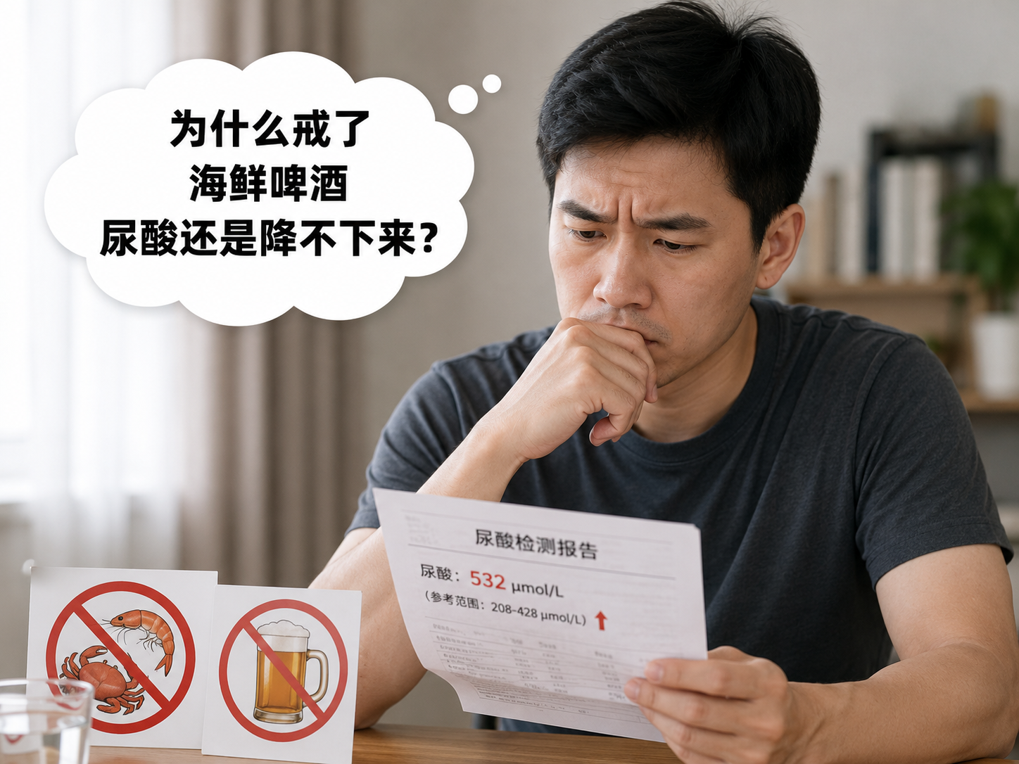 为什么戒了海鲜啤酒 尿酸还是降不下来?