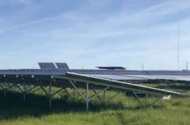 Ground-mounted solar panel array