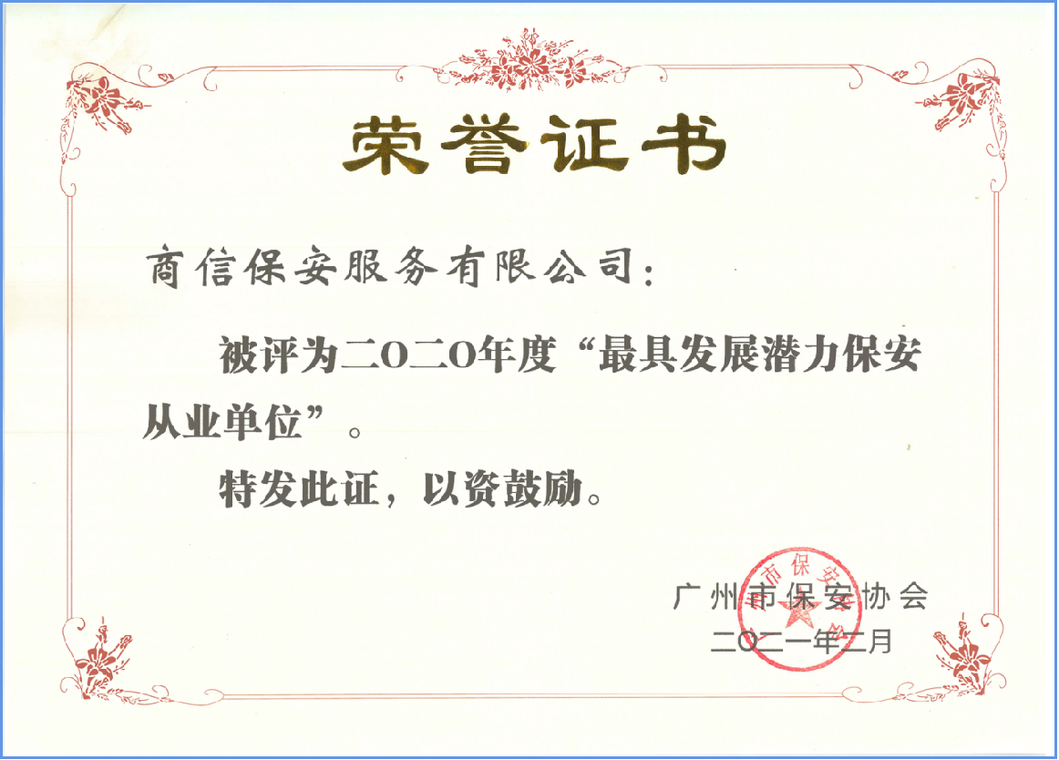 最具发展潜力保安从业单位