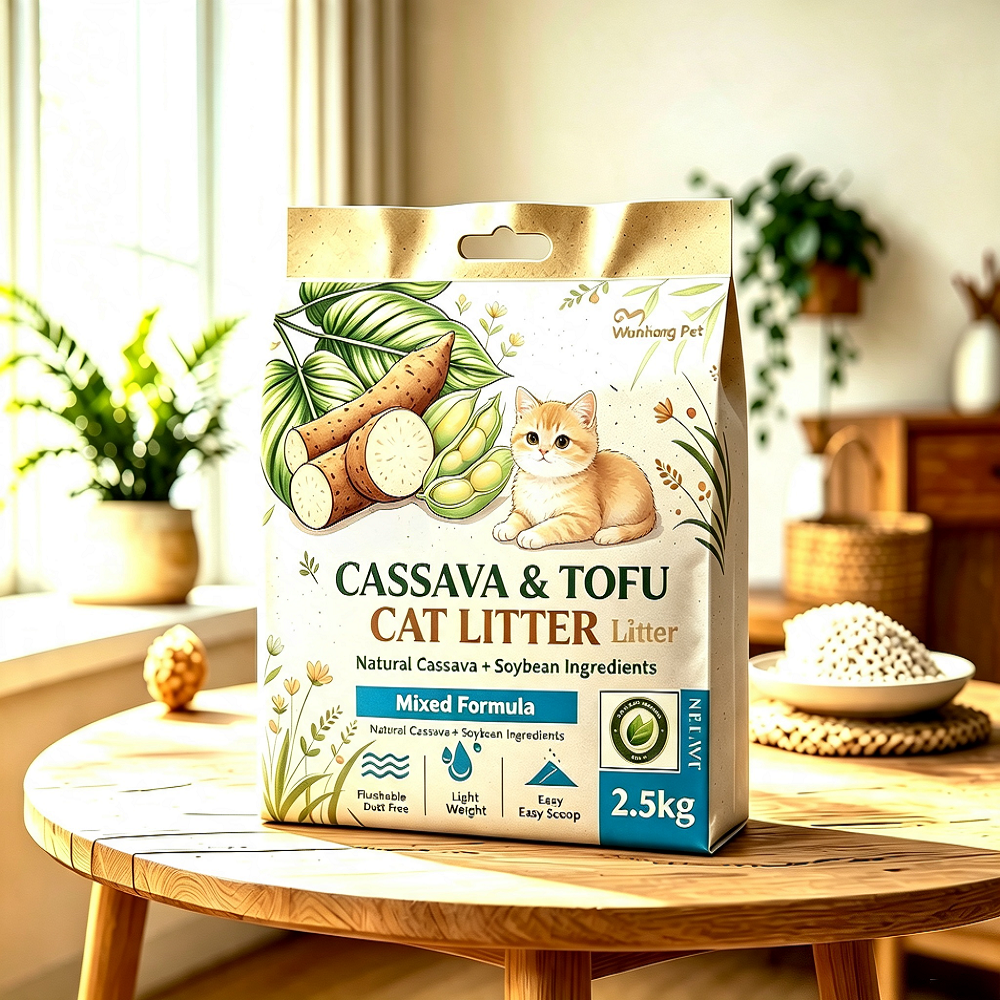 Tofu & Cassava Mixed Cat Litter — Two Plant Materials, One Strong Clump