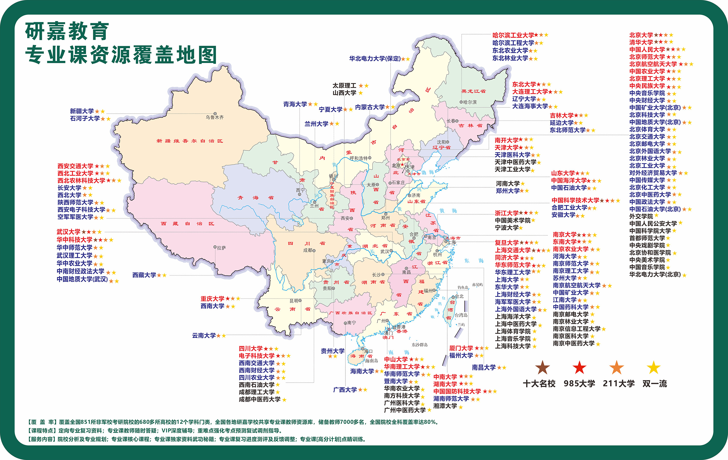 研嘉考研资源分布地图