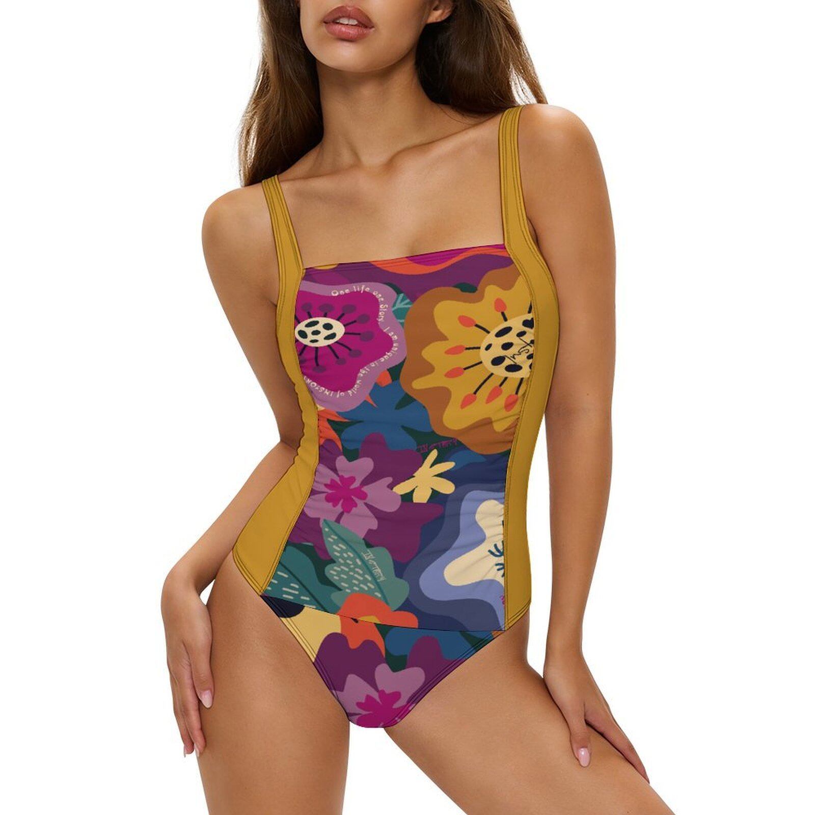 Off-Shoulder Tummy-Control One-Piece Swimsuit