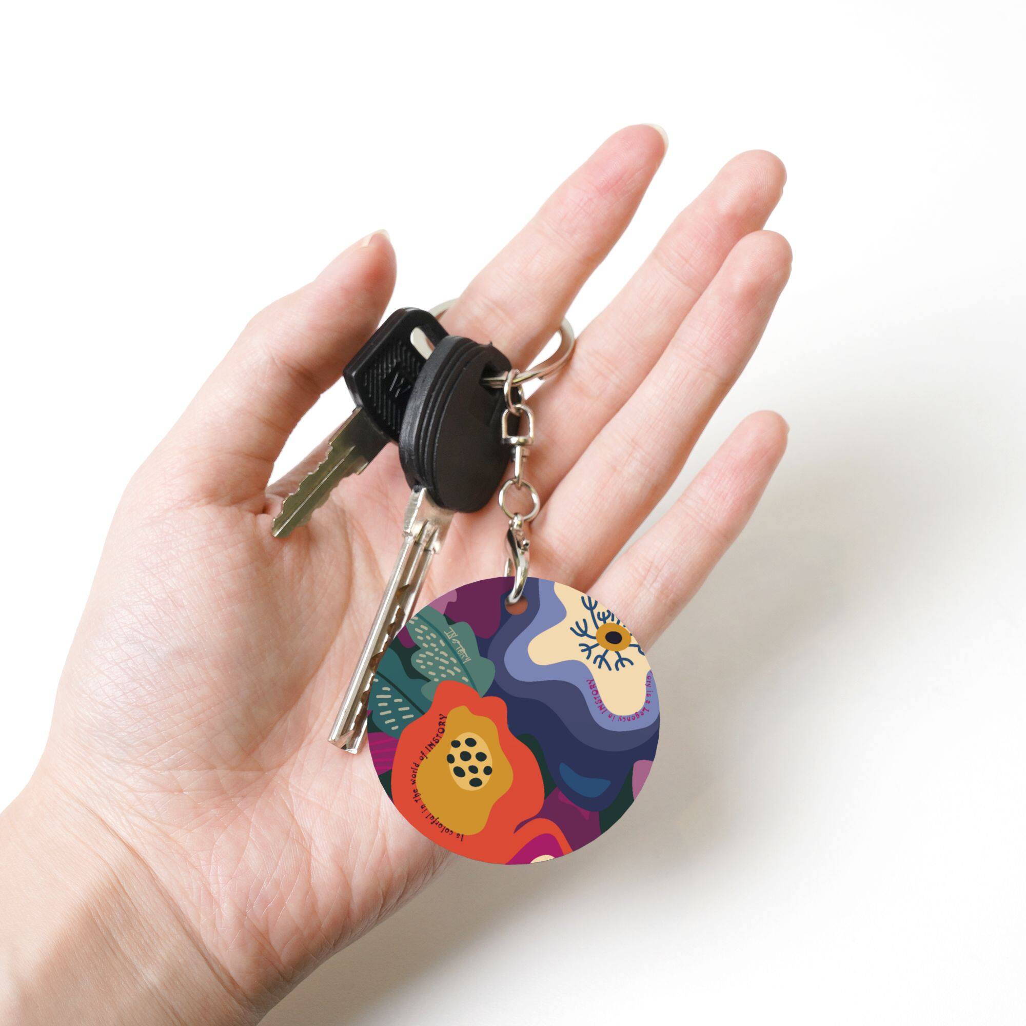 Round Metal Keychain