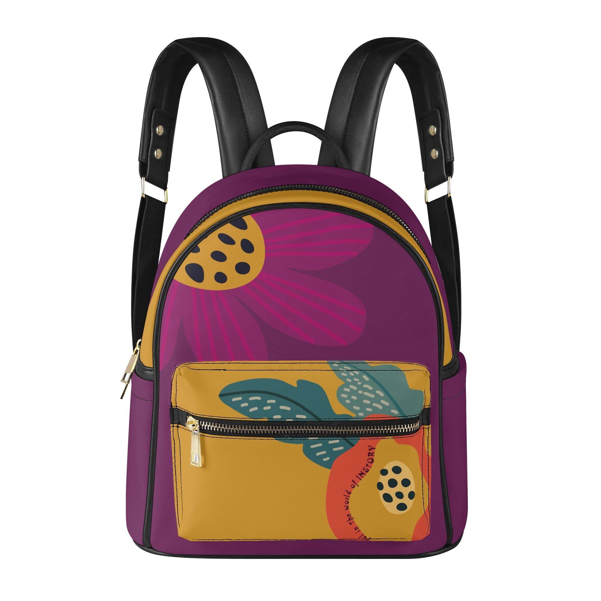 Academic-style Leather Backpack