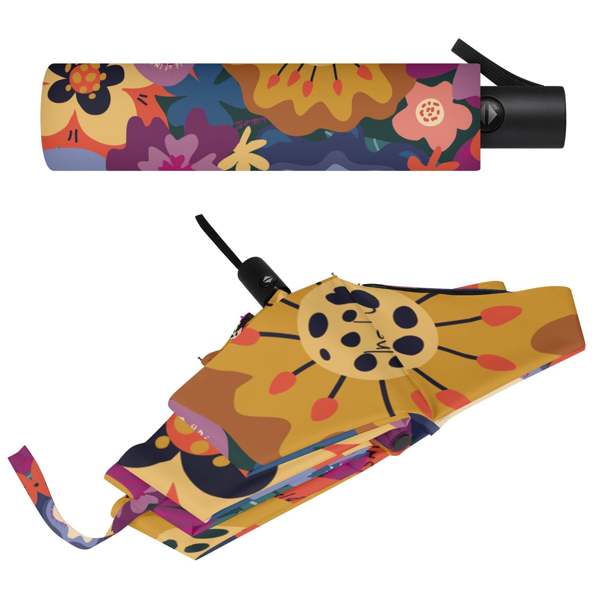 Automatic umbrella with sun and rain protection