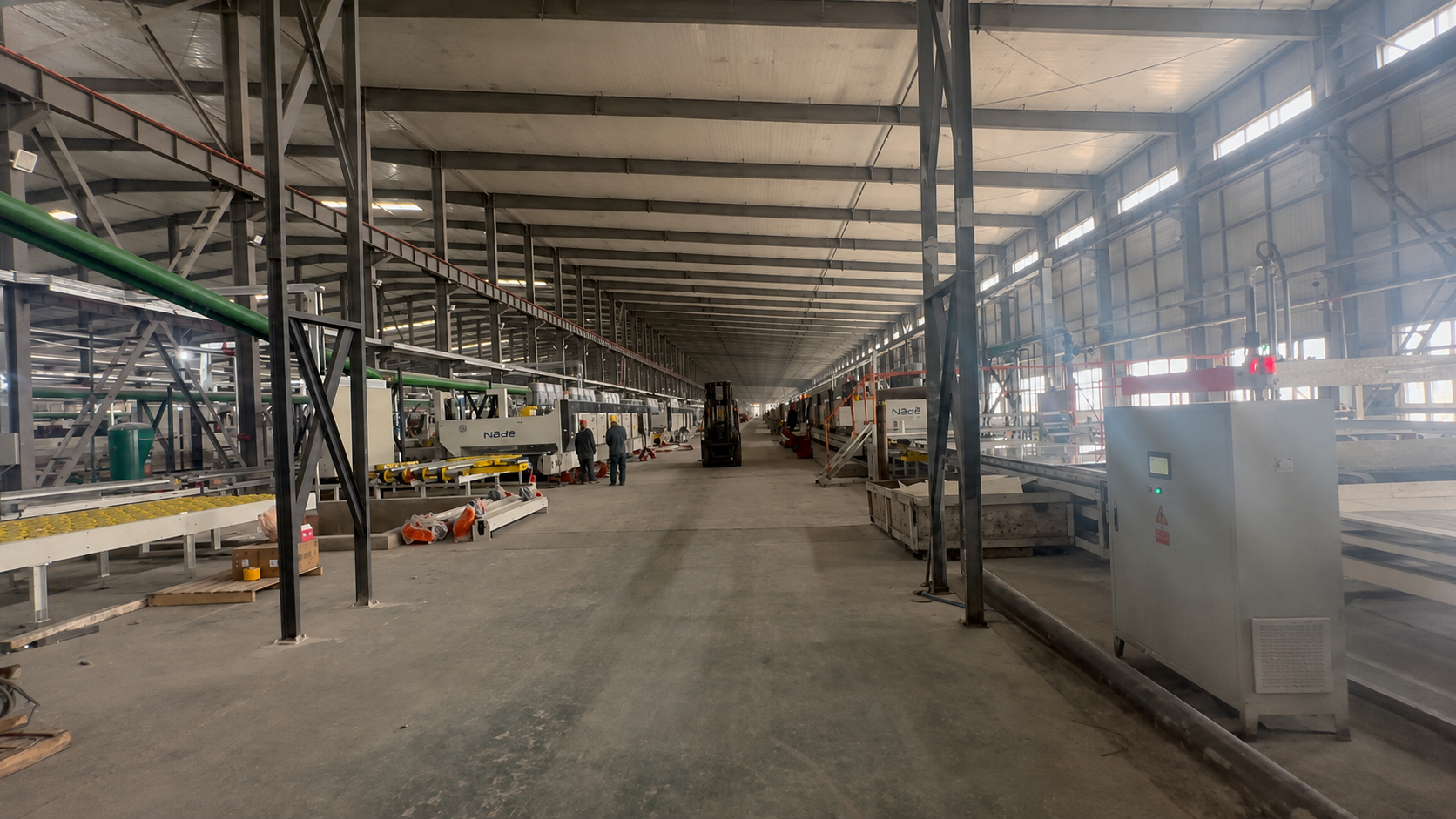 Factory production line with Nade equipment