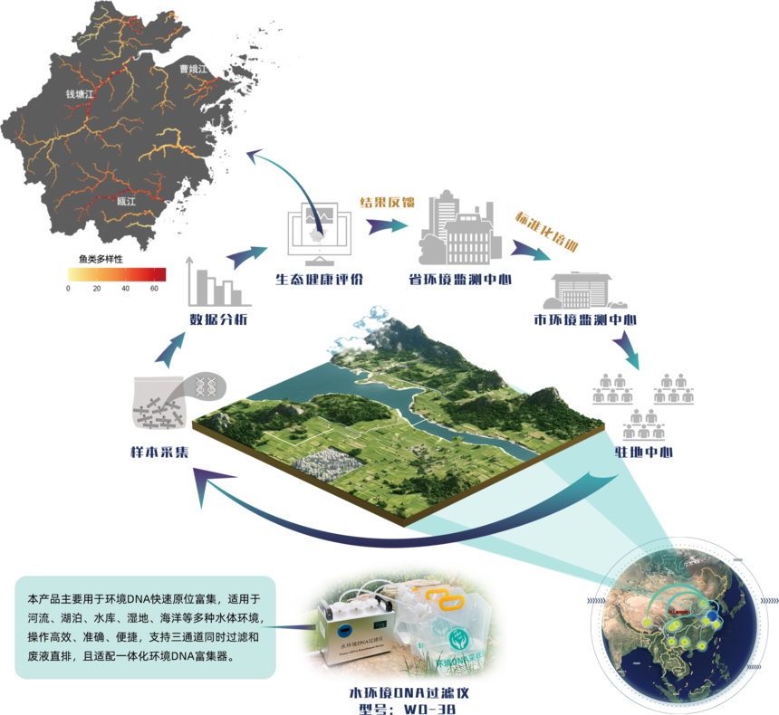 浙江省鱼类分布地图与环境DNA监测网络