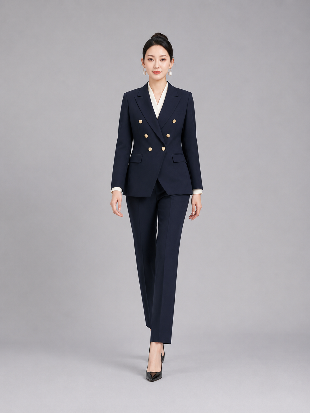 雅居尚品 女款黑色时尚西装三件套